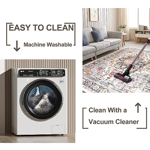 Vintage Beige 5x7 Area Rug for Living Room