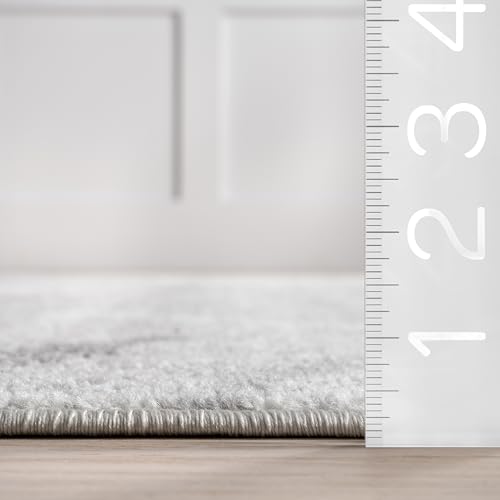 Contemporary Grey Abstract Lines Area Rug - 2x3