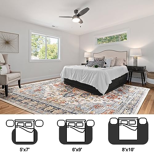 Vintage Beige 5x7 Area Rug for Living Room