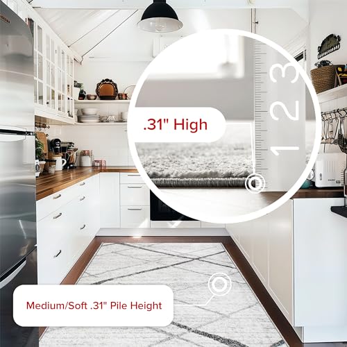 Contemporary Grey Abstract Lines Area Rug - 2x3