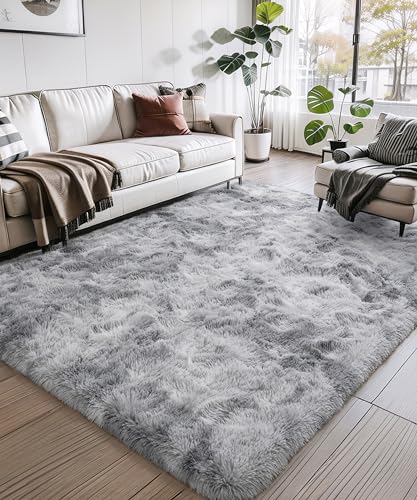 Modern Shag Rug for Bedroom and Living Room, Grey