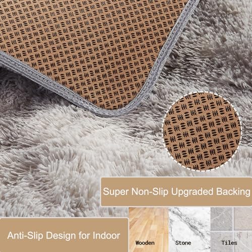 Modern Shag Rug for Bedroom and Living Room, Grey