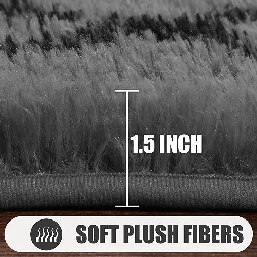 Geometric Grey and Black 5x8 Area Rug