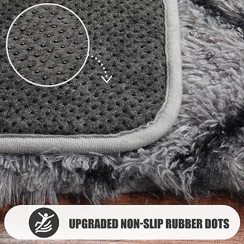 Geometric Grey and Black 5x8 Area Rug