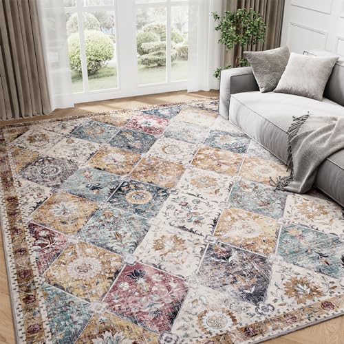 Moroccan Farmhouse Area Rug for Living Room & Bedroom