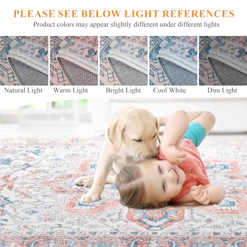 3x5 Boho Area Rug - Non-Slip, Washable & Stylish