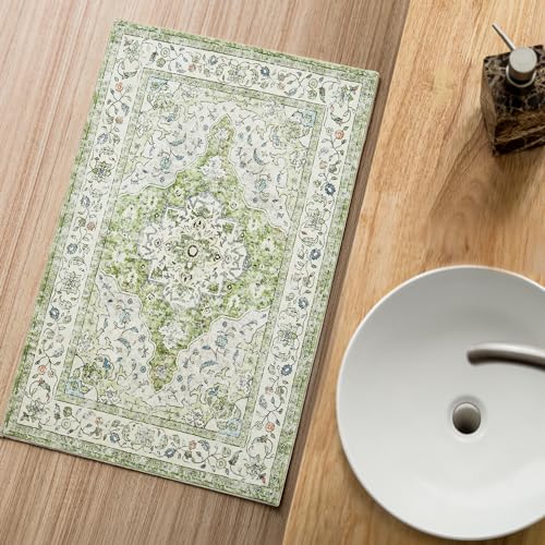 Boho Style Indoor Outdoor Entryway Rug - Green