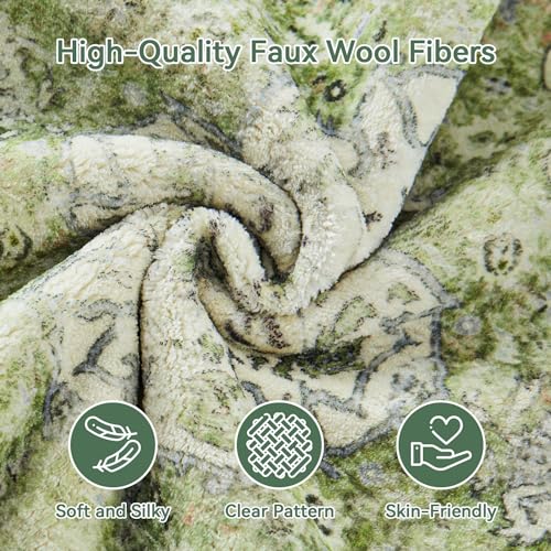 Boho Style Indoor Outdoor Entryway Rug - Green