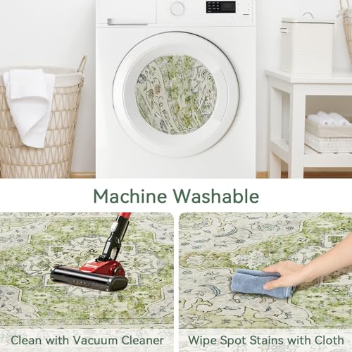 Boho Style Indoor Outdoor Entryway Rug - Green