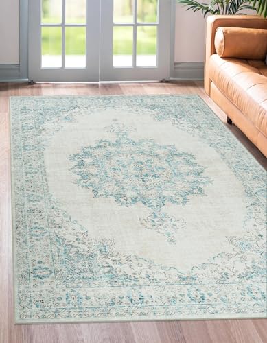 Vintage Oriental Medallion Washable Non-Slip Large Area Rug
