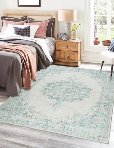 Vintage Oriental Medallion Washable Non-Slip Large Area Rug