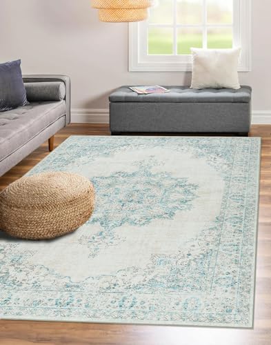 Vintage Oriental Medallion Washable Non-Slip Large Area Rug