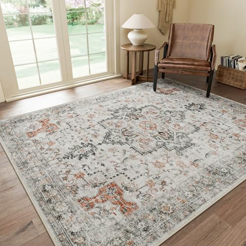 Vintage Chenille Print Rug, 3x5 Area Rug for Home & Office