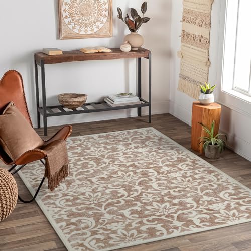 Vintage Floral Washable Area Rug, 3x5 Soft & Stylish
