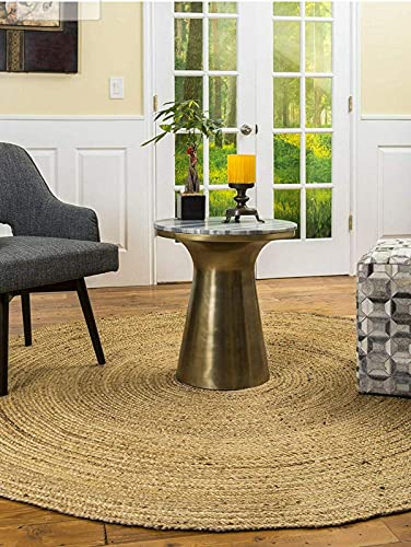 Handmade Beige Natural Jute Round Area Rug Decor
