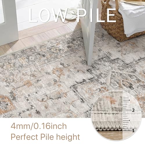 Vintage Chenille Print Rug, 3x5 Area Rug for Home & Office