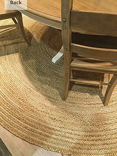 Handmade Beige Natural Jute Round Area Rug Decor