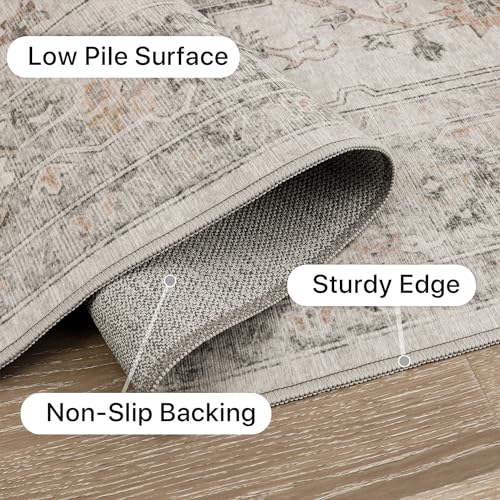 Vintage Chenille Print Rug, 3x5 Area Rug for Home & Office