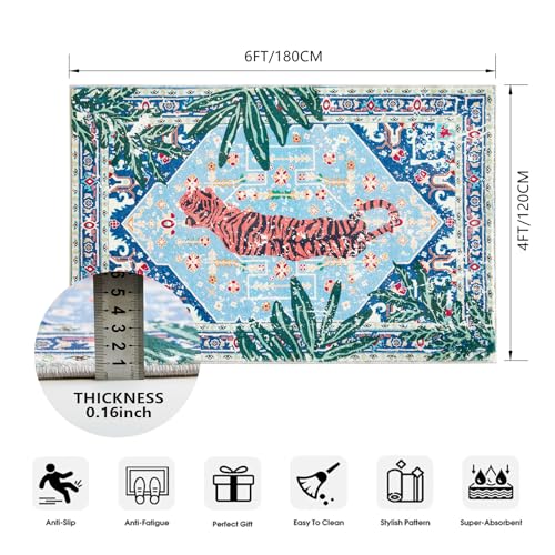 Bengal Tiger Boho Vintage 4x6 Area Rug