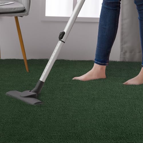 Super Soft Dark Green Area Rug, Memory Foam, Washable