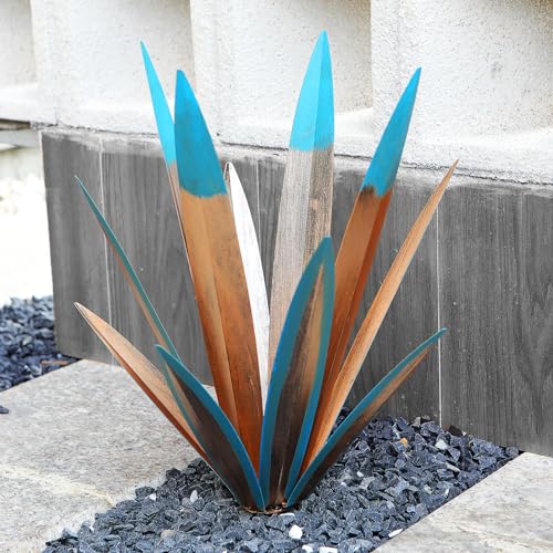 Metal Agave Plants Outdoor Decor, Large Rustic Yard Art