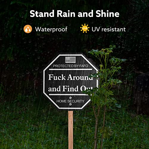 Shawgge Funny Home Security Yard Signs, Protected by Surveillance