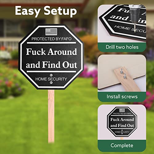Shawgge Funny Home Security Yard Signs, Protected by Surveillance