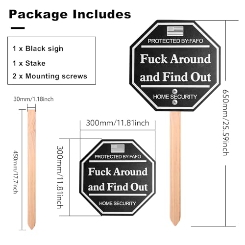 Shawgge Funny Home Security Yard Signs, Protected by Surveillance