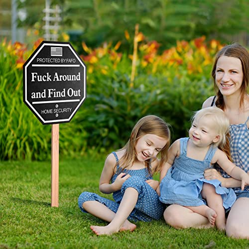 Shawgge Funny Home Security Yard Signs, Protected by Surveillance