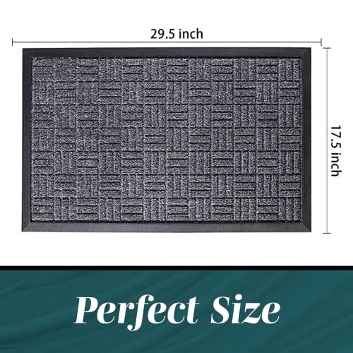 2 Pc Set | All-Weather Door Mats | 29.5 x 17 | Slip-Resistant Rubber Backing