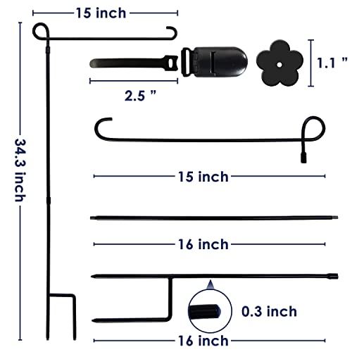 Premium Metal Garden Flag Holder Stand with Clip