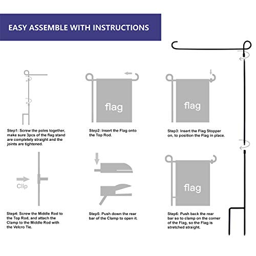 Premium Metal Garden Flag Holder Stand with Clip