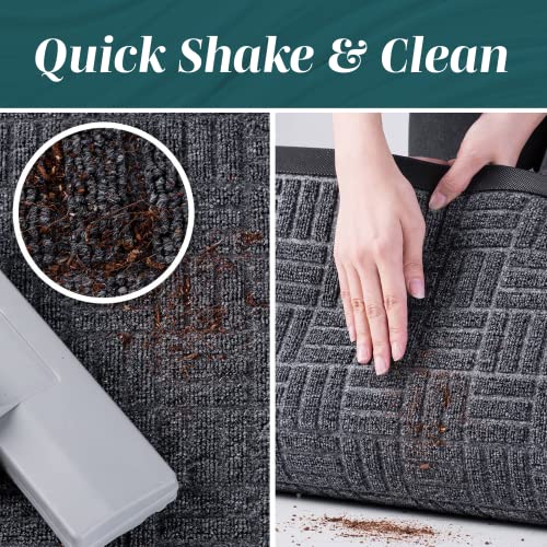 2 Pc Set | All-Weather Door Mats | 29.5 x 17 | Slip-Resistant Rubber Backing