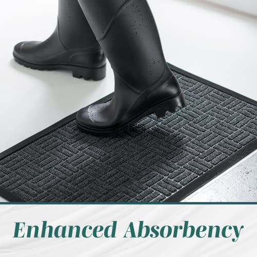 2 Pc Set | All-Weather Door Mats | 29.5 x 17 | Slip-Resistant Rubber Backing