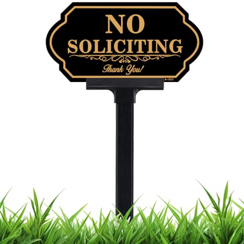 Adjustable Height No Soliciting House Sign with Stake