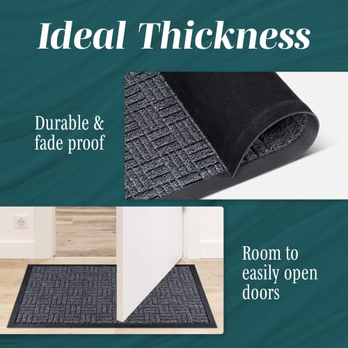 2 Pc Set | All-Weather Door Mats | 29.5 x 17 | Slip-Resistant Rubber Backing