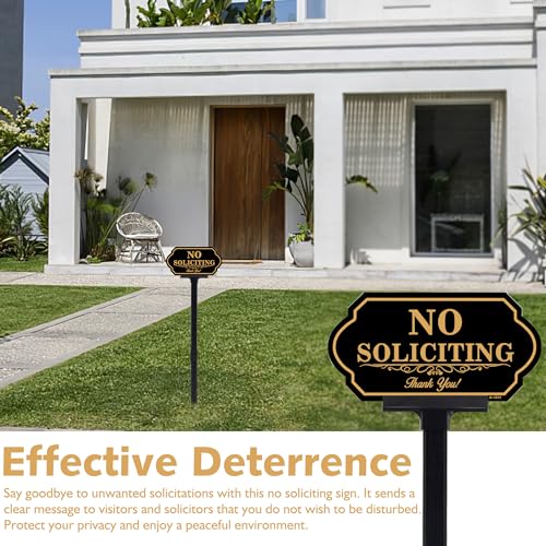 Adjustable Height No Soliciting House Sign with Stake