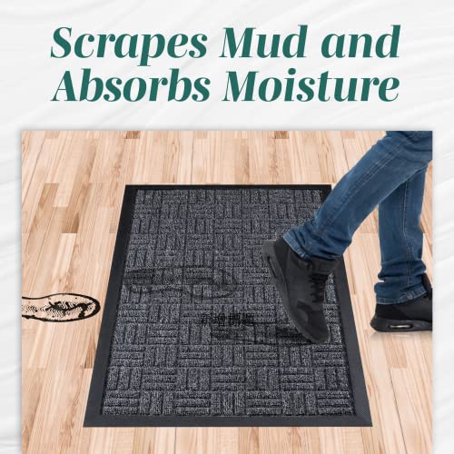 2 Pc Set | All-Weather Door Mats | 29.5 x 17 | Slip-Resistant Rubber Backing