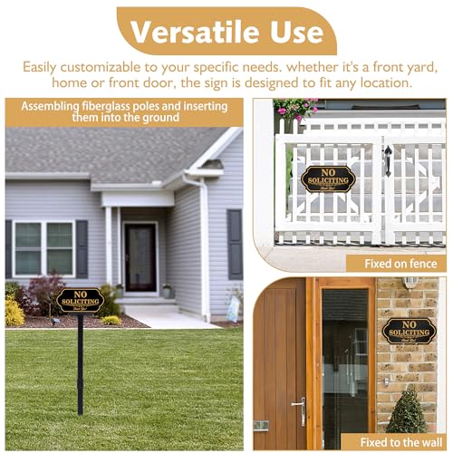 Adjustable Height No Soliciting House Sign with Stake