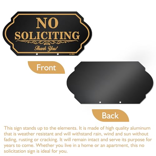 Adjustable Height No Soliciting House Sign with Stake
