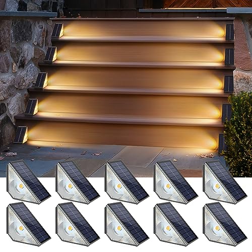 ASOMST Solar Step Lights 10 Pack Beautiful Garden Lighting