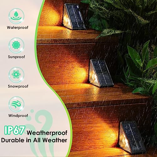 ASOMST Solar Step Lights 10 Pack Beautiful Garden Lighting