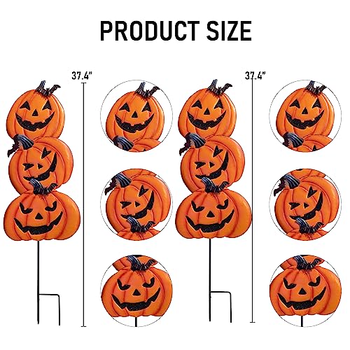 Halloween Yard Stakes with Stack-able Witch Hat & Pumpkin