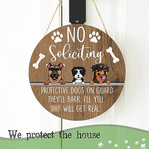 Rustic farmhouse no soliciting sign for dog owners