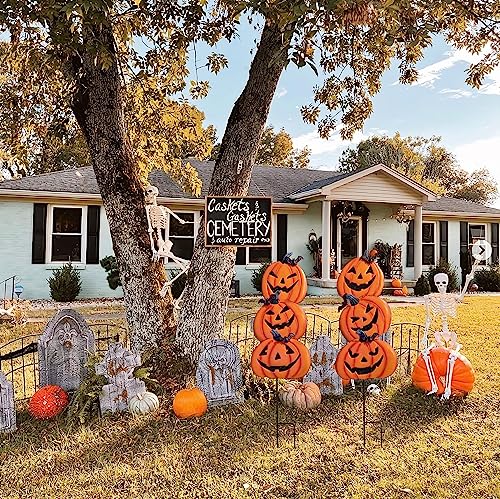 Halloween Yard Stakes with Stack-able Witch Hat & Pumpkin