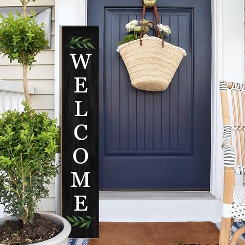 Rustic 47" Wooden Welcome Porch Sign for Home
