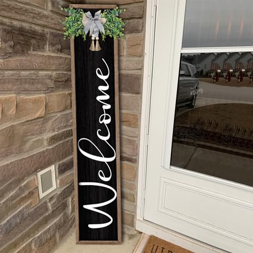 Large Rustic Wooden Outdoor Welcome Sign for Home Decor