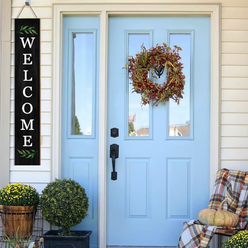 Rustic 47" Wooden Welcome Porch Sign for Home