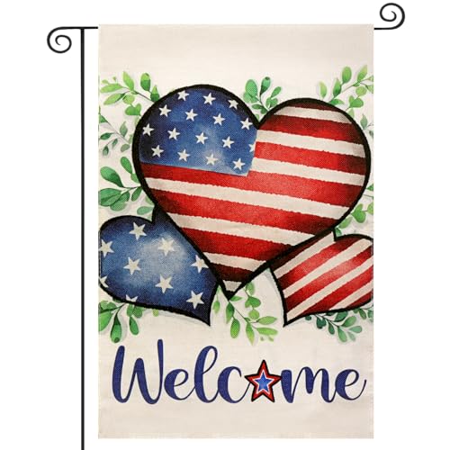 American Flag Welcome Garden Flag for Independence Day