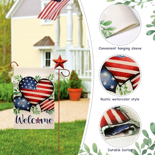 Pawliss Double-Sided American Flag Garden Decor for Independence Day